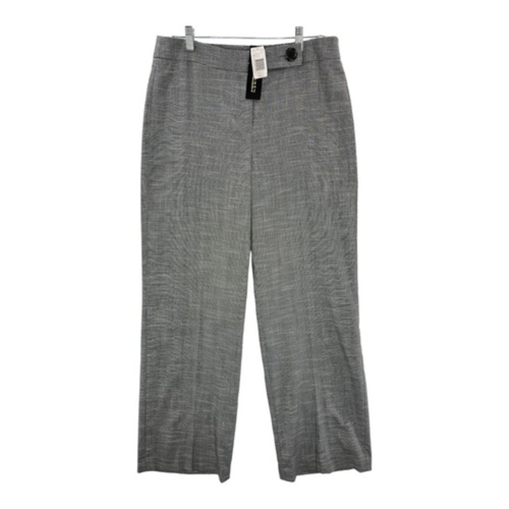 Louben Womens Dress Career‎ Pants Black White High Rise Stretch Zipper 12 New